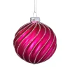 Kerstbal gedraaid streep - roze