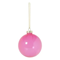 Kerstbal glas - roze - ø8 cm
