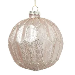 Kerstbal Kersthanger - roze - 10 cm
