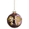 Kerstbal met strik - roze