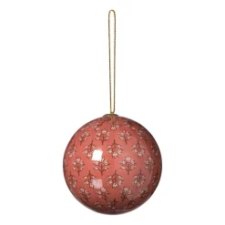 Kerstbal print- paars/rood