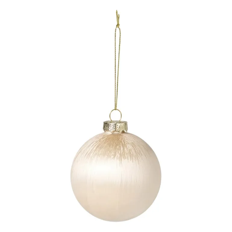 Kerstbal satijn - champagnekleurig