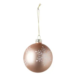 Kerstbal sneeuwvlok - roze - ⌀8 cm