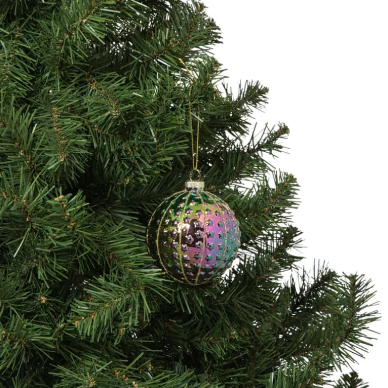 Kerstbal sterretjes - multikleur