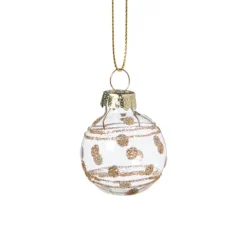 Kerstbal stip/streep - goudkleurig