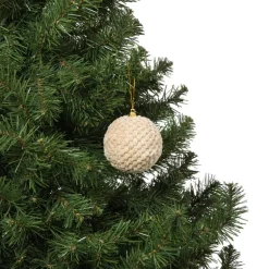 Kerstbal stof - beige
