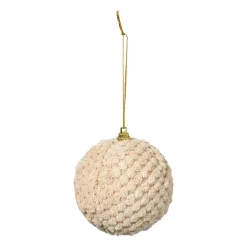 Kerstbal stof - beige