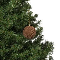Kerstbal stof - bruin