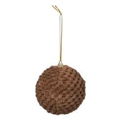Kerstbal stof - bruin