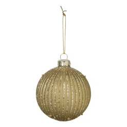 Kerstbal strepen en stippen - groen