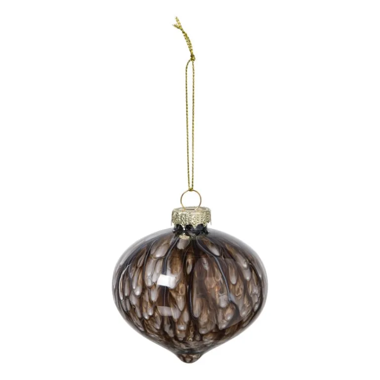 Kerstbal veren - zwart