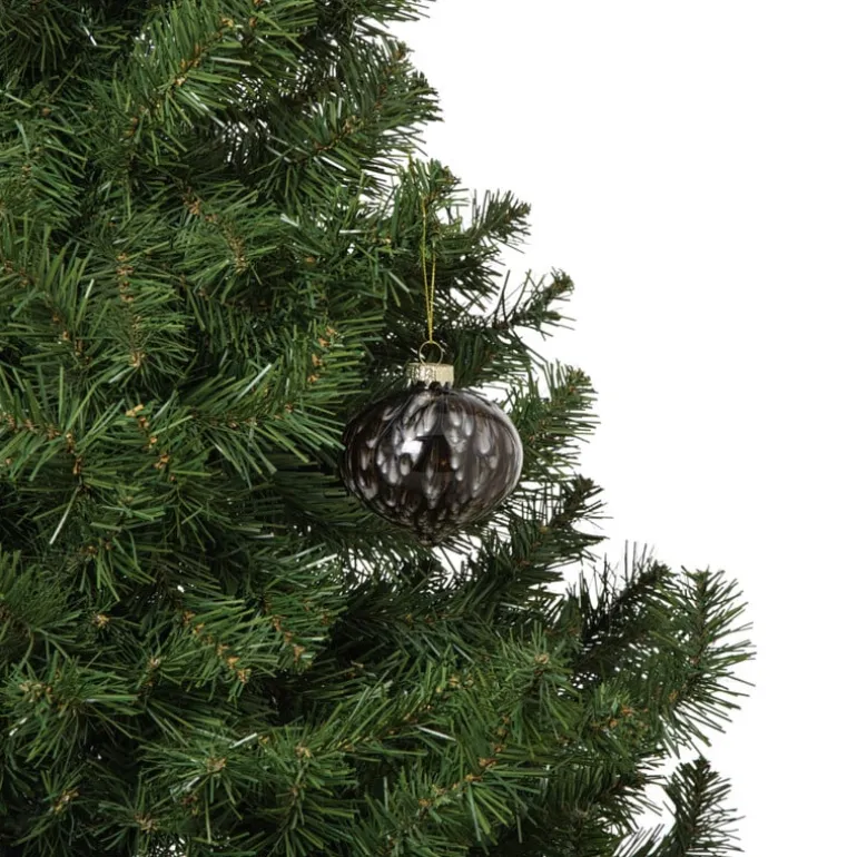 Kerstbal veren - zwart