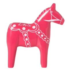 Kerstbeeldje paard - roze - 18x16x4.5 cm