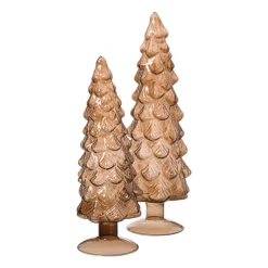 Kerstboom beeldje groot - bruin - ø8x30 cm