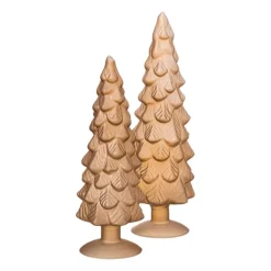 Kerstboom beeldje klein - goud - ø8x24.5 cm