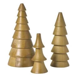 Kerstboom hout - bruin - ø4.5x10 cm
