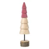 Kerstboom hout - bruin/roze - ø6x24 cm