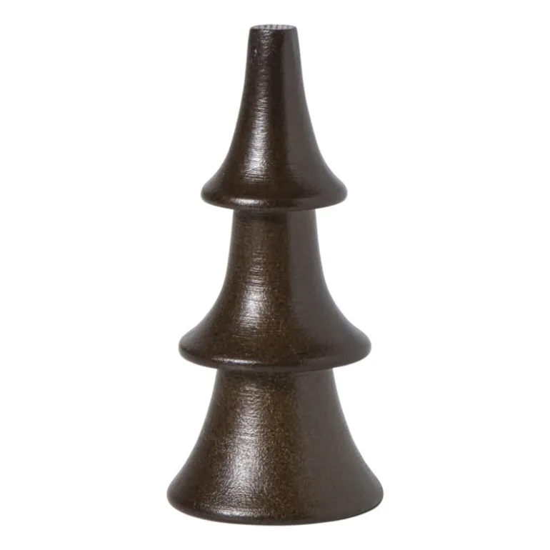Kerstboom klein - bruin - ø4.5x10 cm