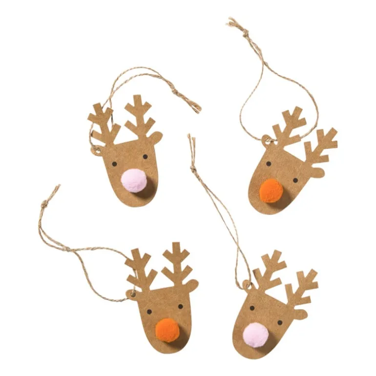 Kerstcadeau tags - rendier - set van 10