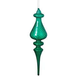 Kersthanger druppel - groen - ø6x23 cm