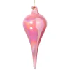 Kersthanger druppel - roze - ø6x15 cm