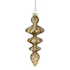 Kersthanger glas pegel - olijfgroen - ø5.5x15 cm