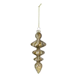 Kersthanger glas pegel - olijfgroen - ø5.5x15 cm