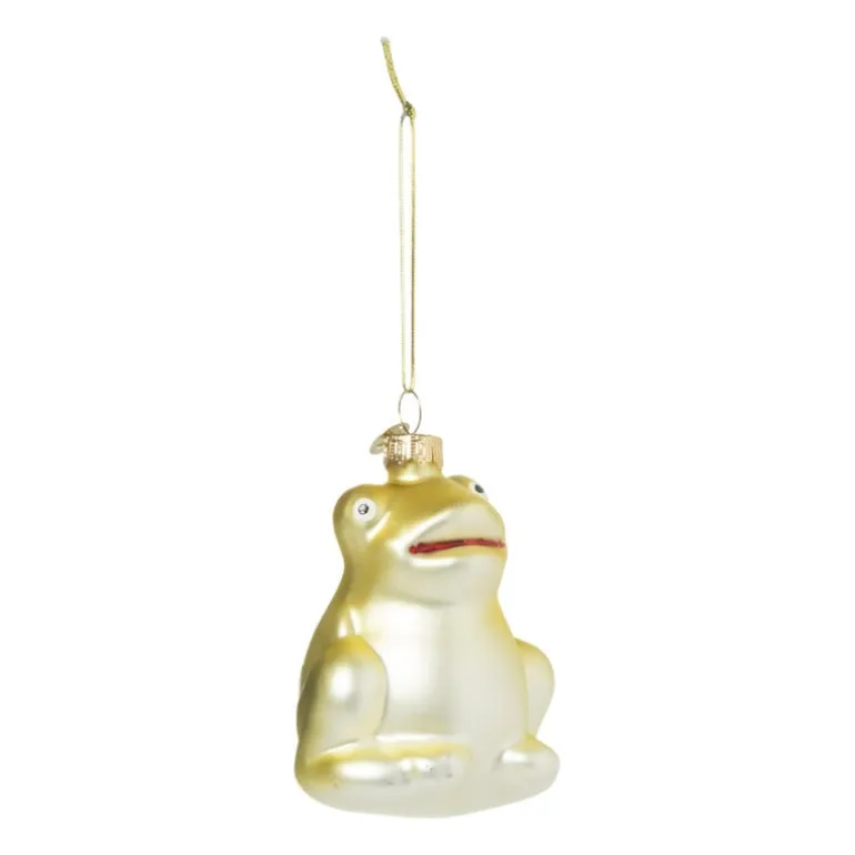 Kersthanger kikker - glas - 8x6.4x5.6 cm