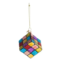 Kersthanger kubus - glas - 5.5x5.5x5.5 cm