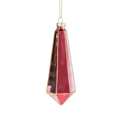 Kersthanger pegel velvet - paars/roze - 4.3x13.7 cm