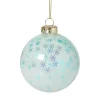 Kersthanger sneeuwvlok - blauw - ø8 cm