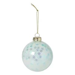 Kersthanger sneeuwvlok - blauw - ø8 cm