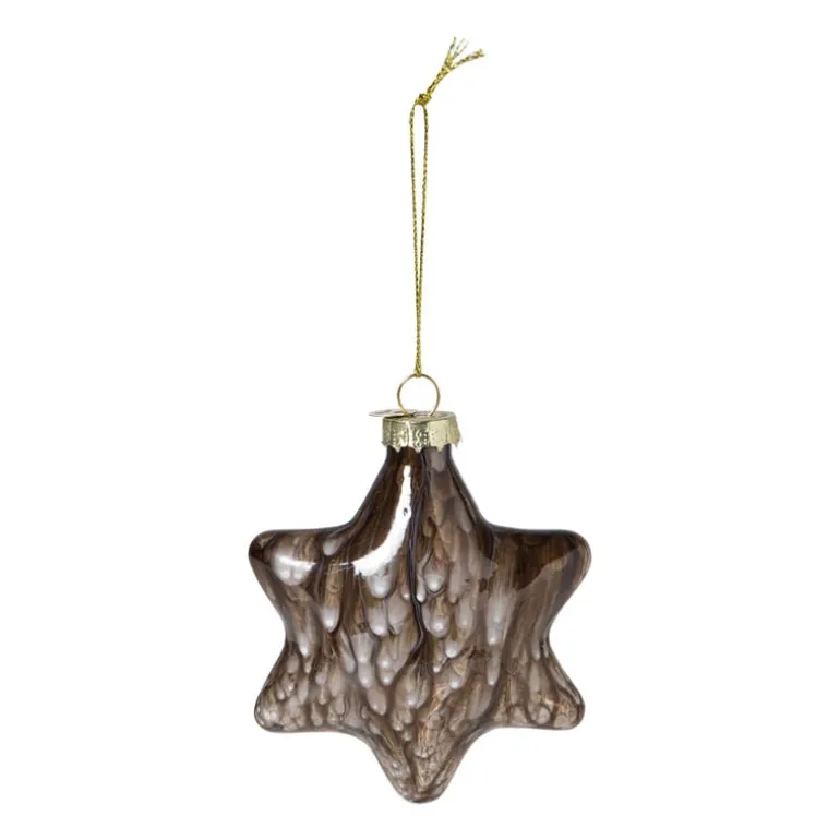 Kersthanger ster - zwart - 8x8x4 cm