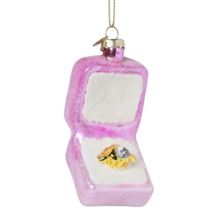 Kersthanger verlovingsring - glas - 10.3x5x4 cm