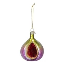 Kersthanger vijg - multikleur - 8x6x5 cm