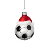 Kersthanger voetbal - zwart/wit- ø6.3x7.8 cm