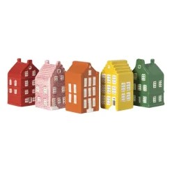 Kersthuisje - rood - 11x5.5x5.5 cm