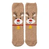 Kerstsokken rendier - bruin - one size