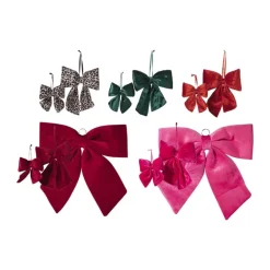 Kerststrik velvet groot - roze - 48x56 cm