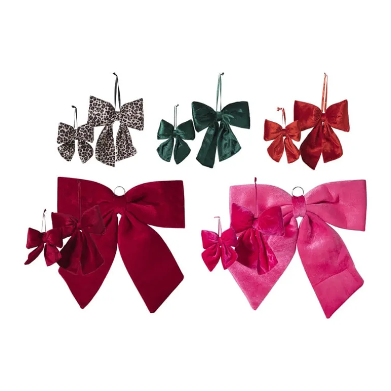 Kerststrik velvet klein - groen - 12x13 cm