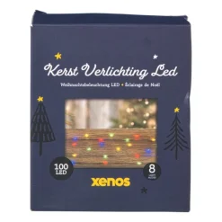 Kerstverlichting LED - multikleur - 100 lampjes - 30 cm