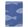 Keukendoek vissen - blauw/wit - 50x50 cm