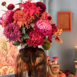 Kunstbloem chrysant groot - paars - 73 cm