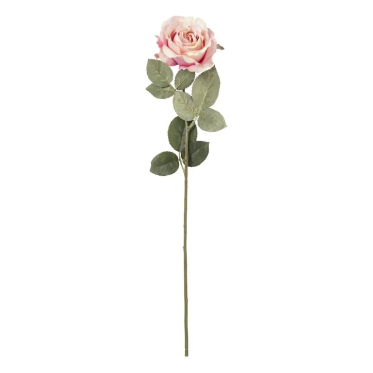 Kunstbloem roos - roze - 64 cm