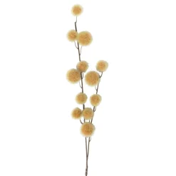 Kunsttak met bolletjes - geel - 103 cm