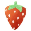 Kussen aardbei - rood/groen - 37x28 cm
