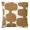 Kussen jacquard organisch - bruin/wit - 45x45 cm