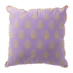 Kussen met print - paars - 45x45 cm