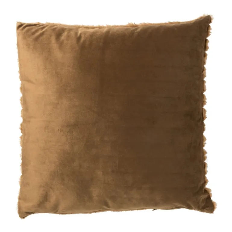Kussen rib - bruin - 45x45 cm