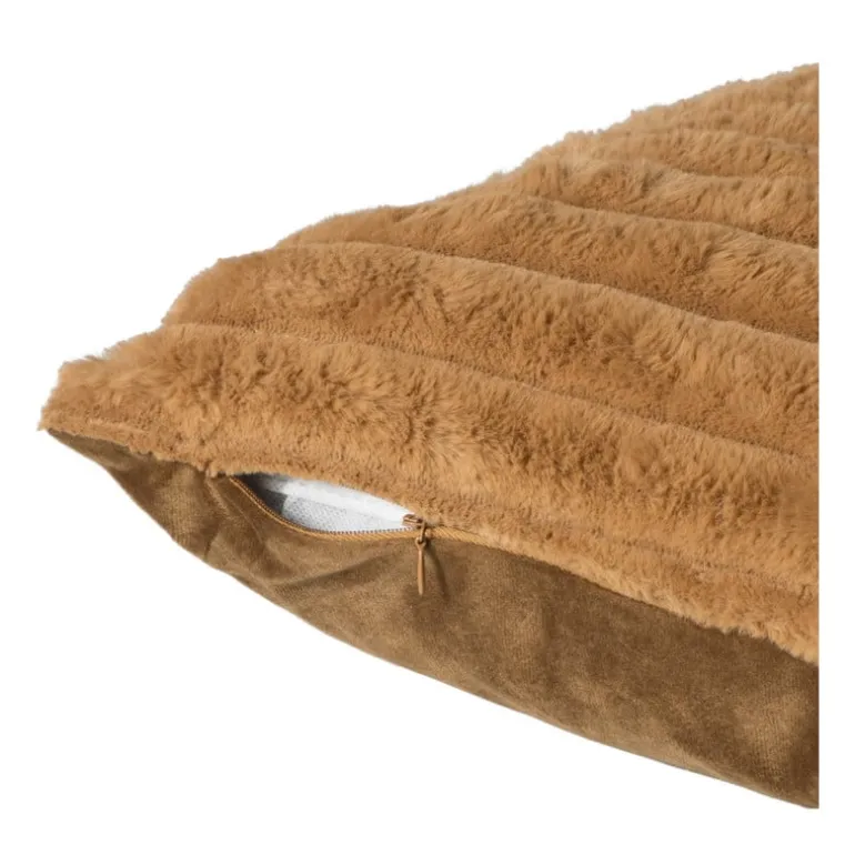 Kussen rib - bruin - 45x45 cm